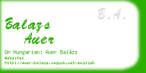 balazs auer business card