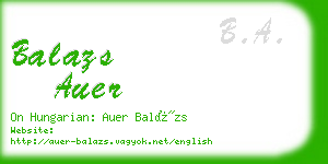 balazs auer business card